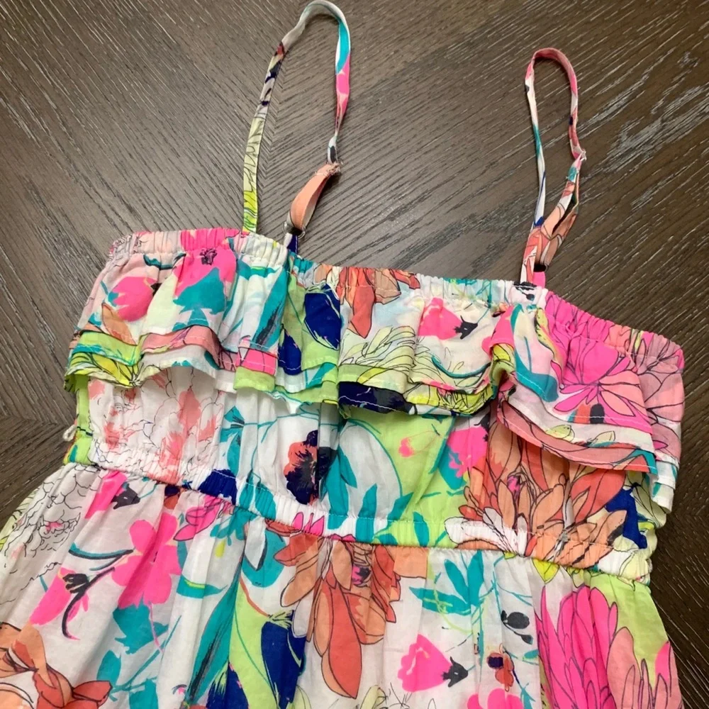 Mixed pink/blue/yellow floral print dress